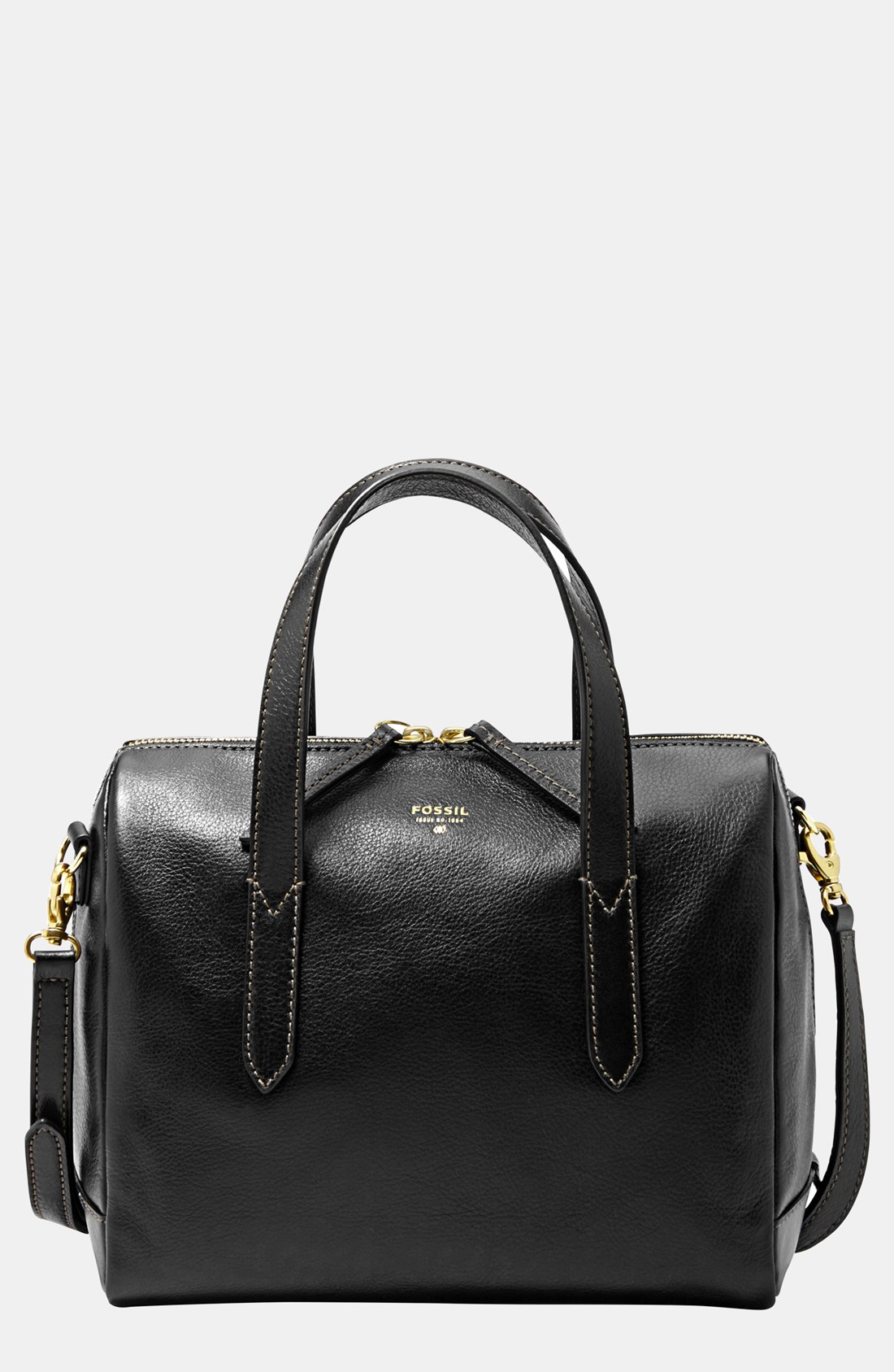 Fossil Sydney Leather Satchel in Black | Lyst