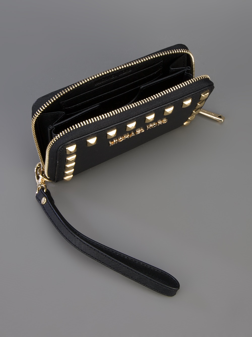 Michael Kors Studded Wristlet Wallet in Black Lyst