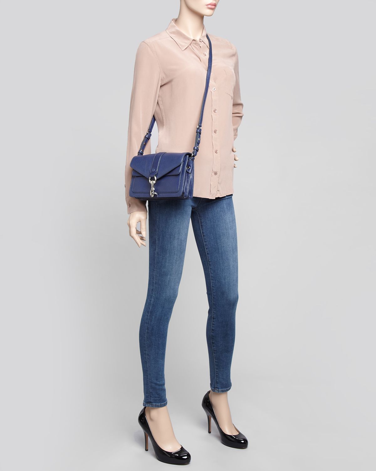 Lyst Rebecca Minkoff Crossbody Hudson Moto Mini In Blue Gallery Previously Sold At Bloomingdale S Women Rebecca Minkoff Mini 5