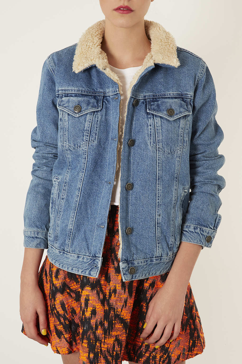 Moto oversized denim jacket clearance