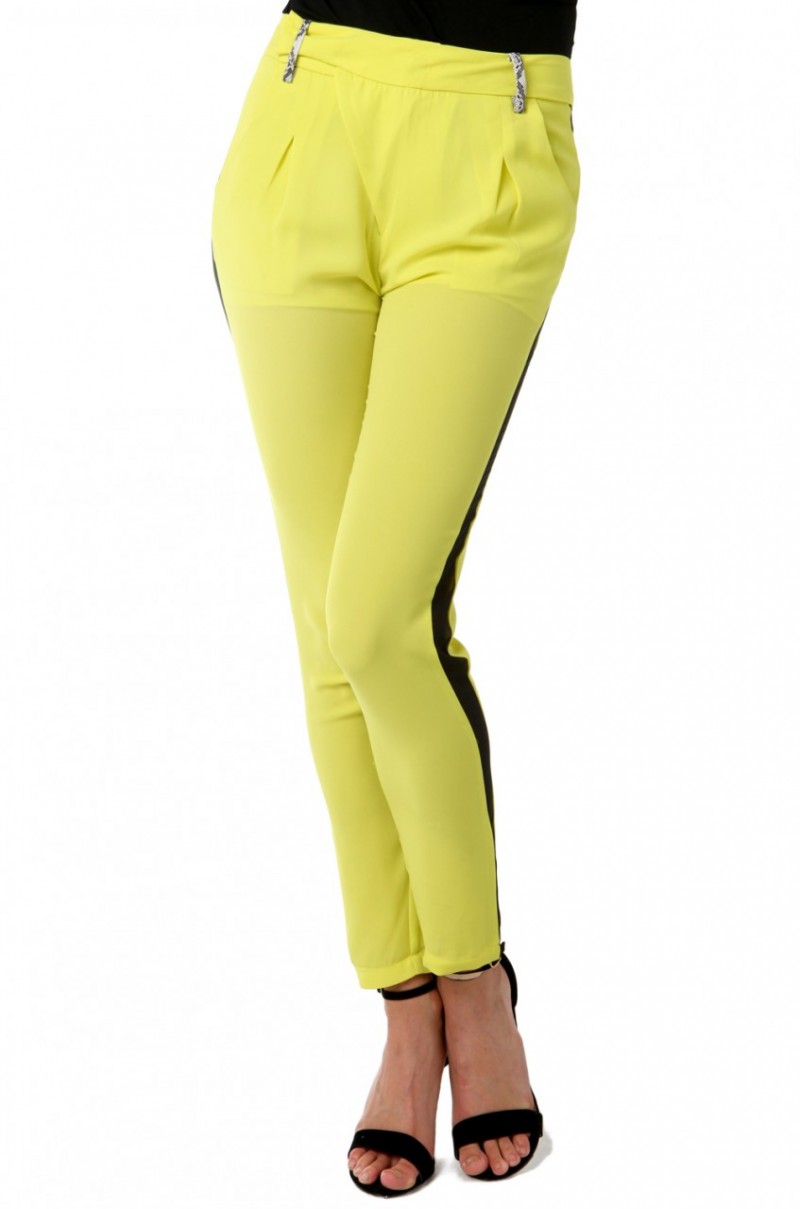 Lyst Akira Black Label Crossover Clasp Tuxed Pants in Yellow