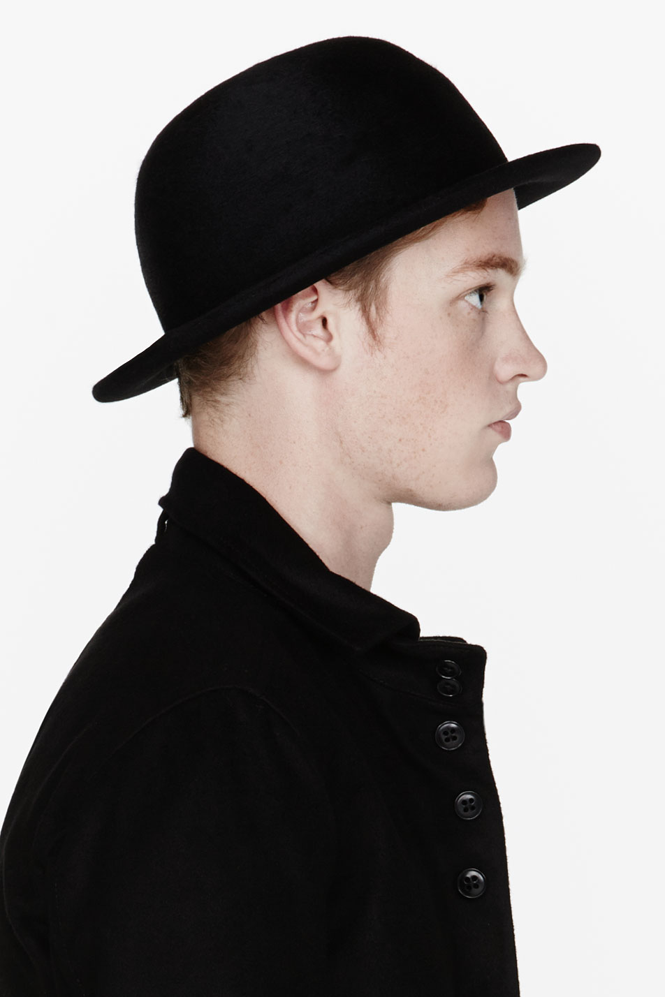 Lyst - Ann Demeulemeester Black Wool Round Hat in Black for Men