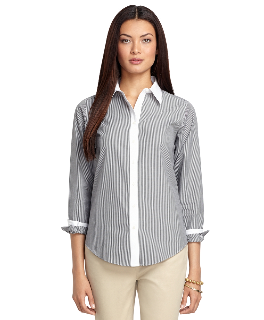 Lyst - Brooks Brothers Classic Fit Noniron Stripe Dress Shirt in Gray
