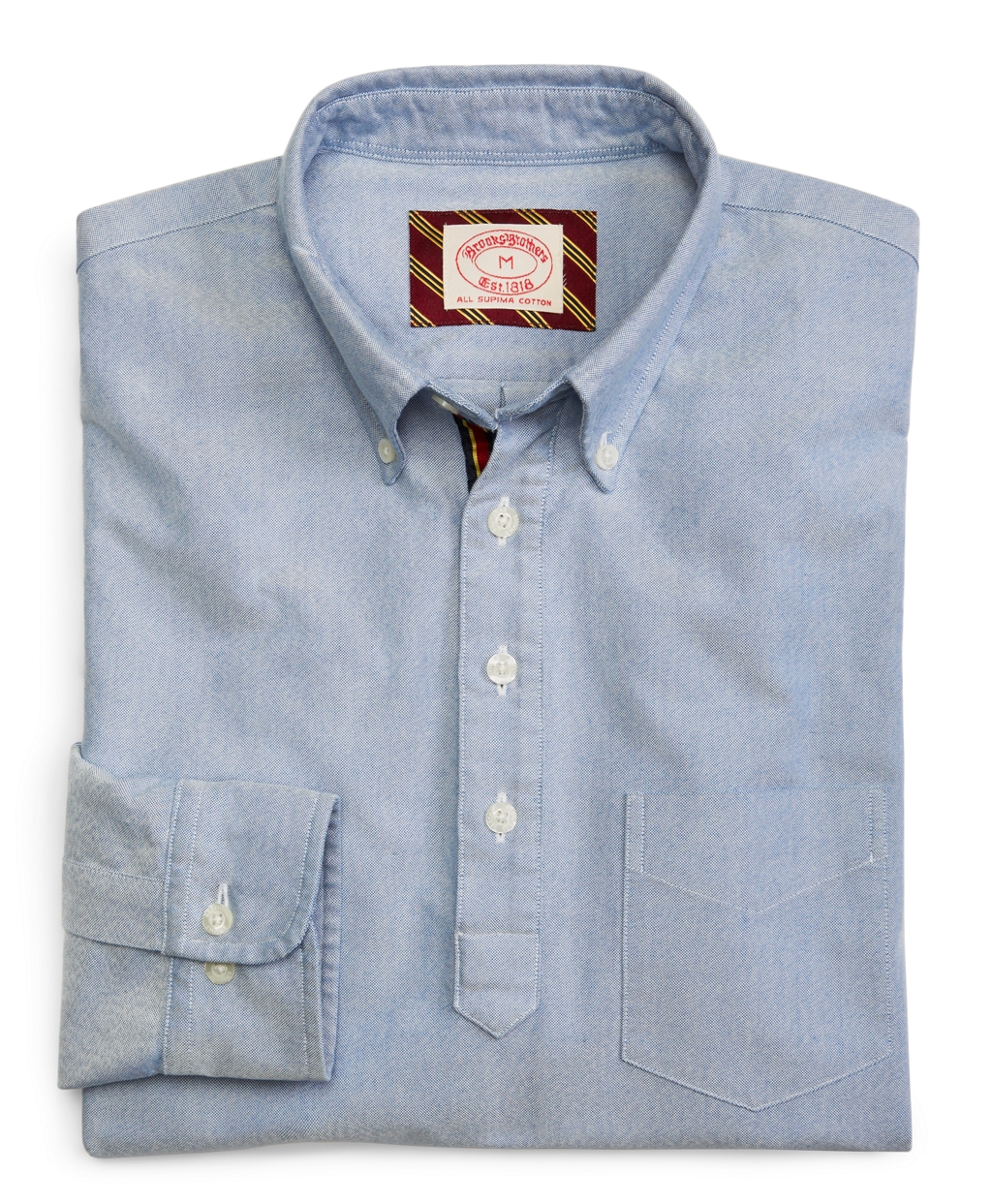 Brooks Brothers Solid Oxford Popover Sport Shirt in Blue