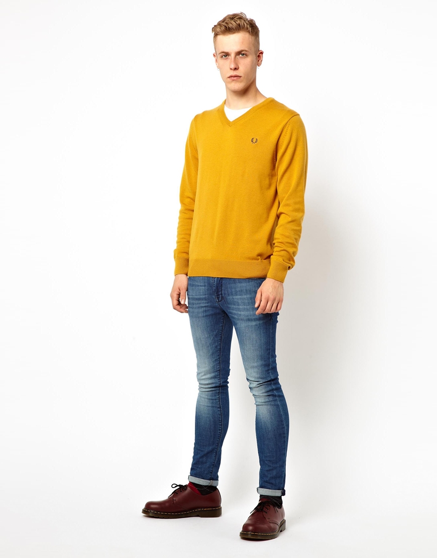Yellow fred perry jumper Clearance