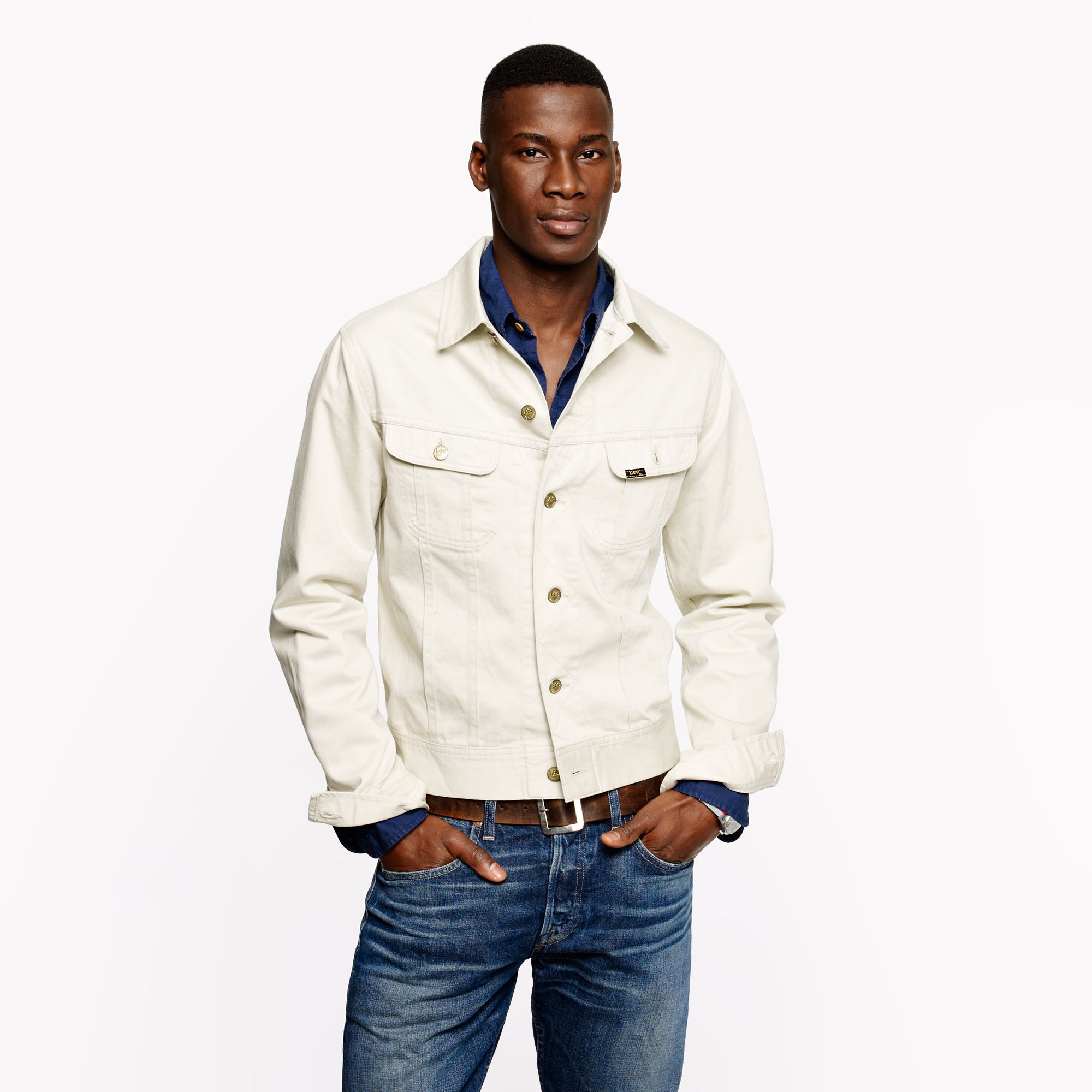 lee white denim jacket
