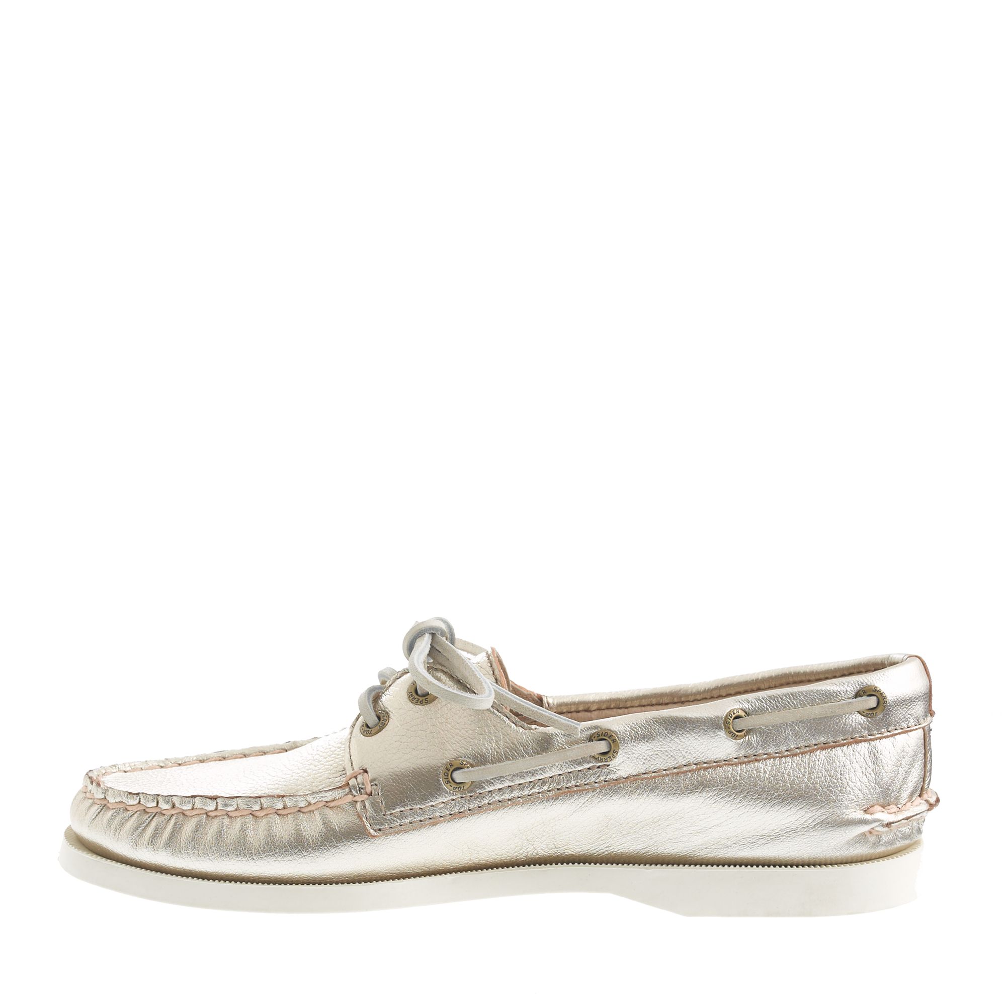 metallic boat shoes