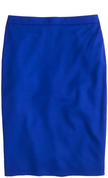 J.crew Pencil Skirt in Super 120s in Blue (vibrant cobalt) | Lyst