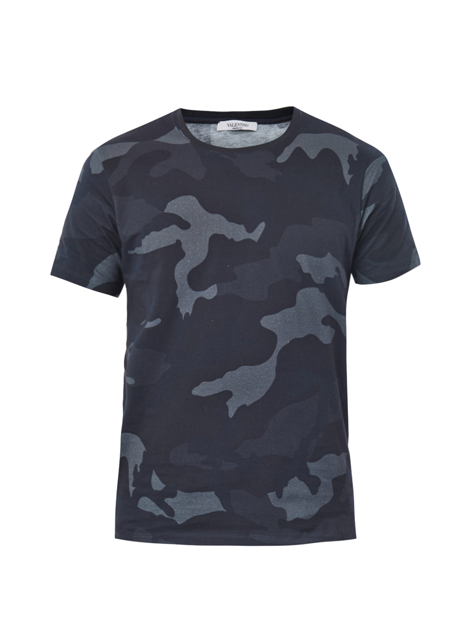 Lyst - Valentino Camo Print T-Shirt in Gray for Men