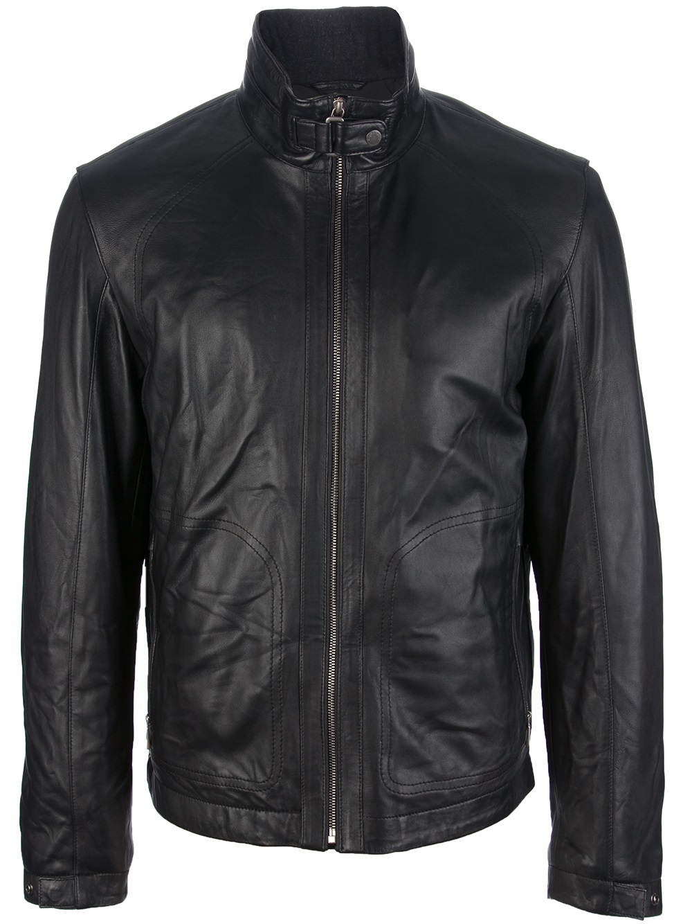 Zegna Sport Classic Leather Jacket in Black for Men - Lyst