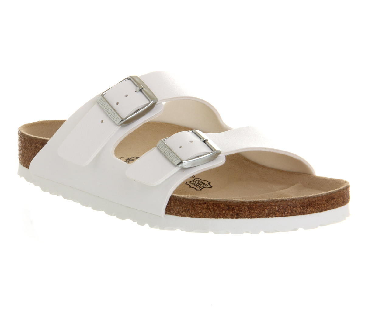 birkenstock arizona flat sandals in white