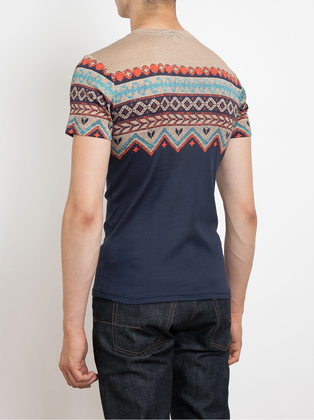 Lyst - Carven Navajo Printed Ribbed Cotton Tshirt in Blue for Men Gallery