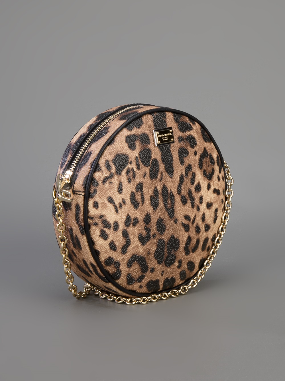 round leopard print bag