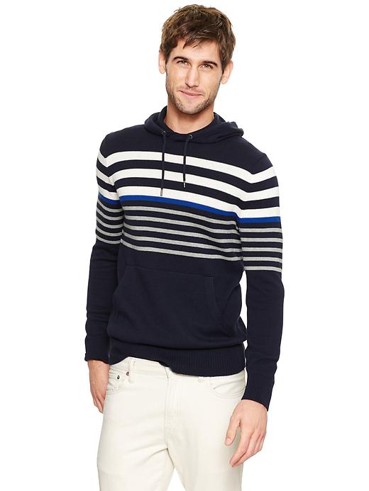 Gap Striped Sweater Hoodie in White for Men (tapestry navy) | Lyst