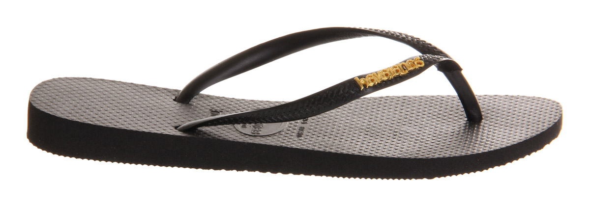 Havaianas Slim Logo Metallic Smu in Black - Lyst