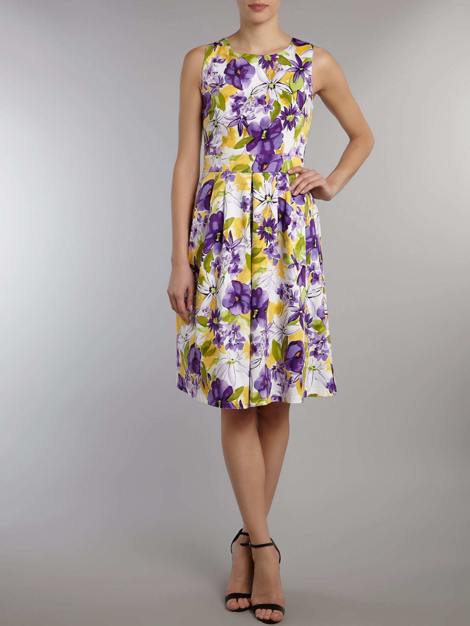 Izabel london Floral Fit and Flare Midi Dress in Multicolor Lyst