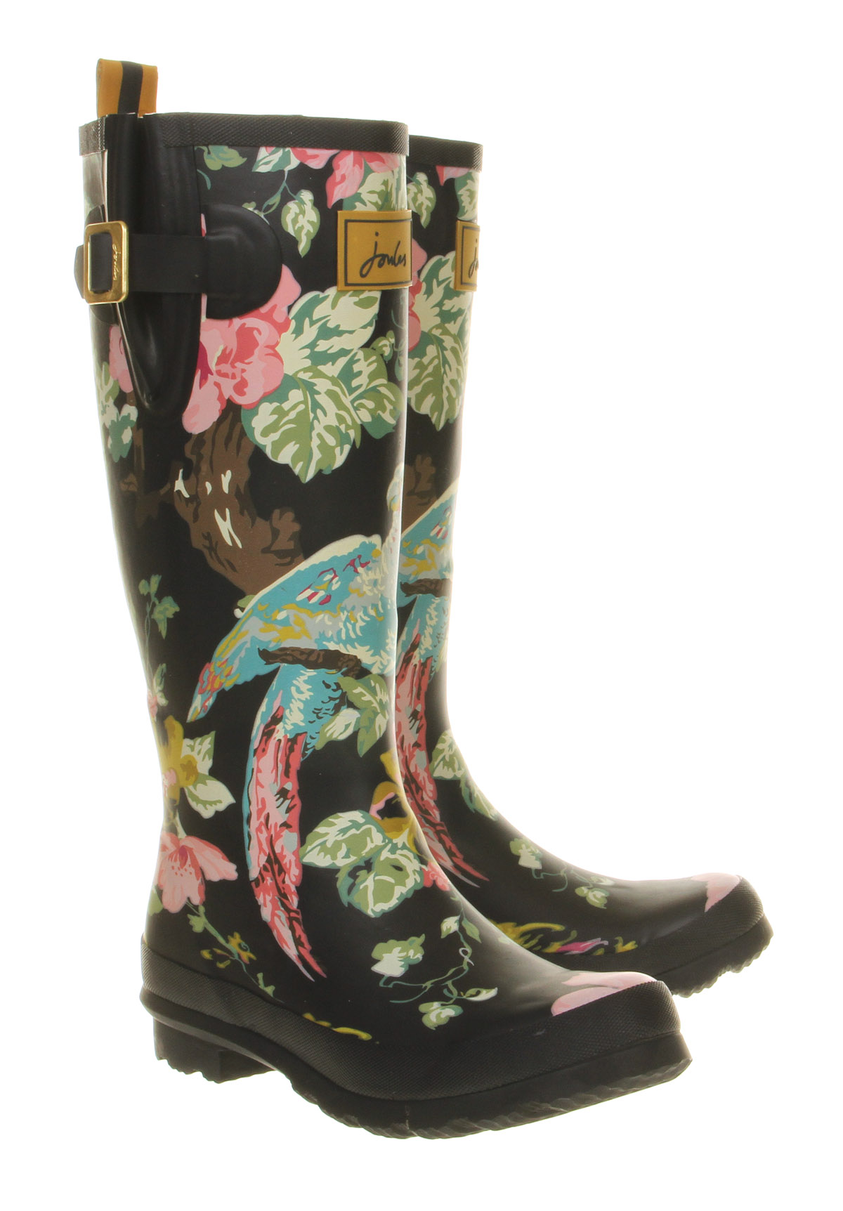 joules french navy floral wellies