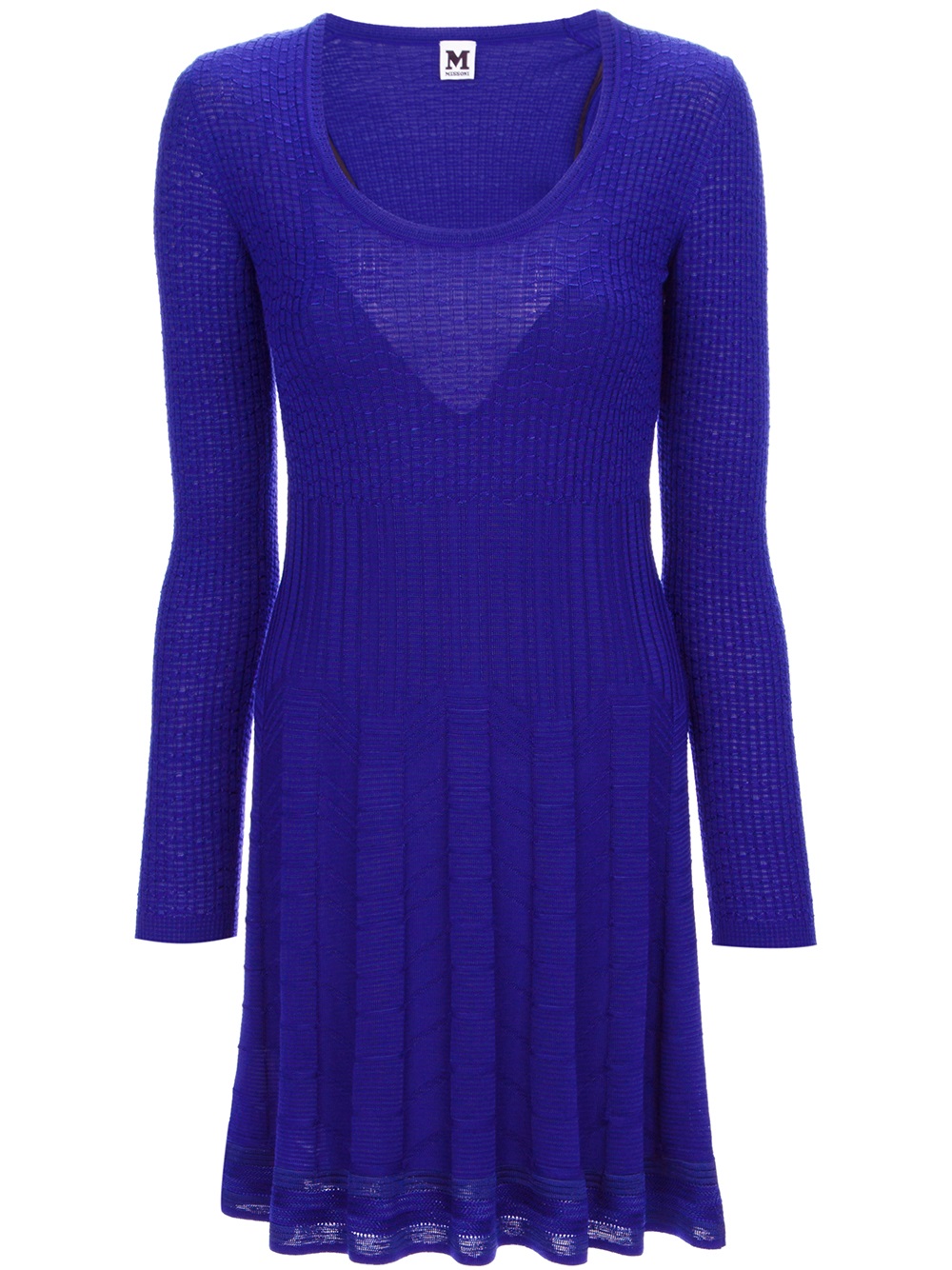 Missoni Textured Knit Long Sleeve Dress in Blue Lyst