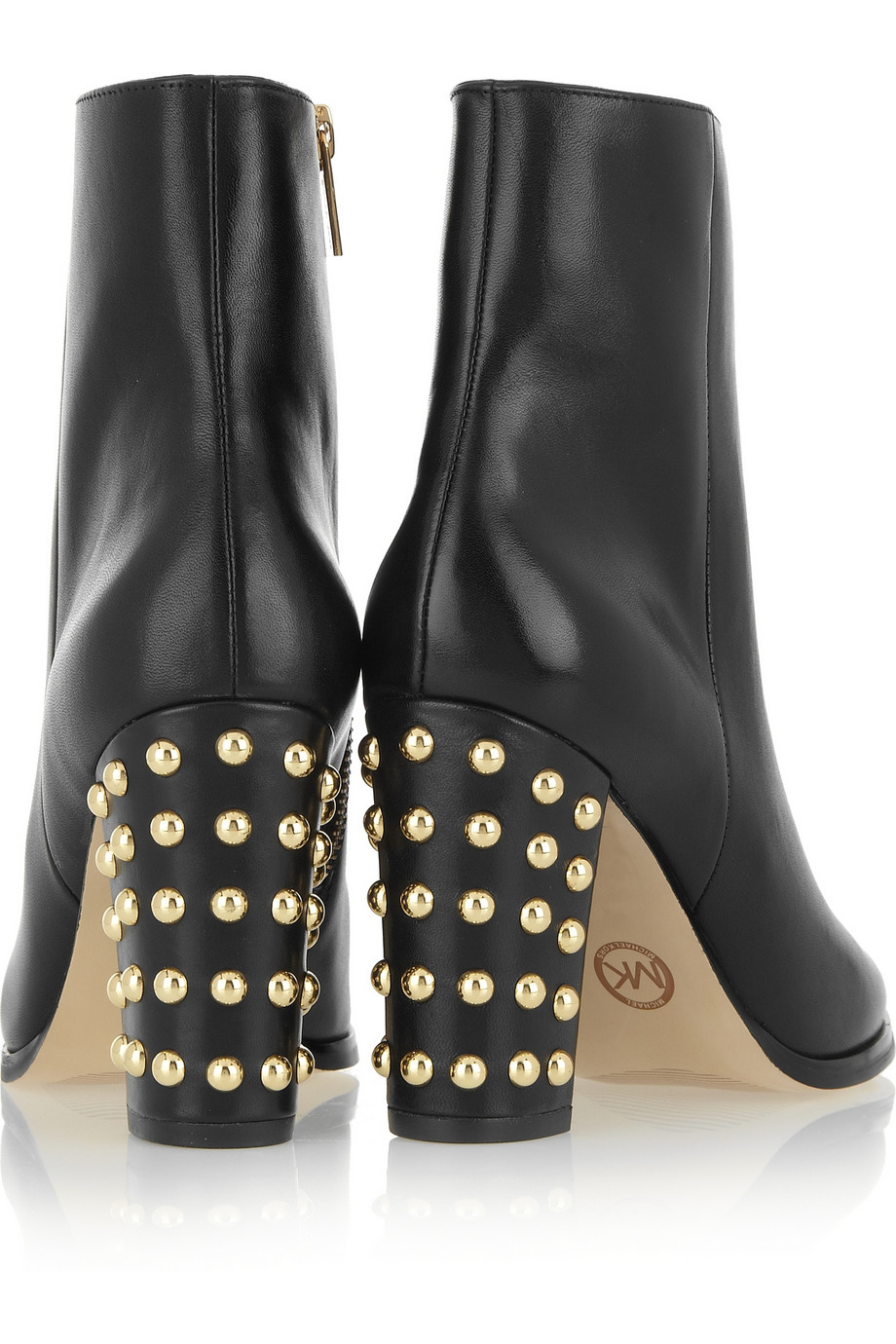 MICHAEL Michael Kors Linden Studded Leather Ankle Boots in Black - Lyst