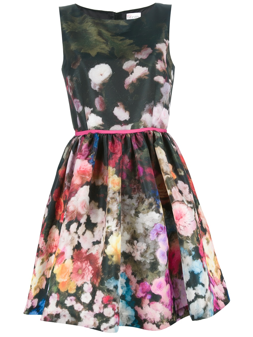 RED Valentino Floral Dress in Black | Lyst