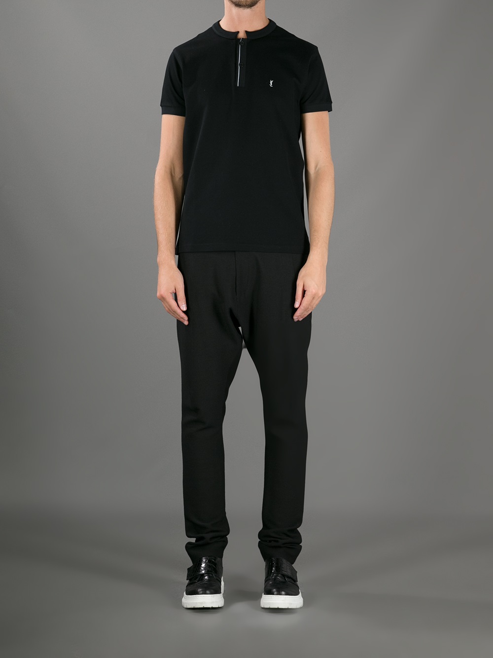 Saint Laurent Mandarin Collar Polo 