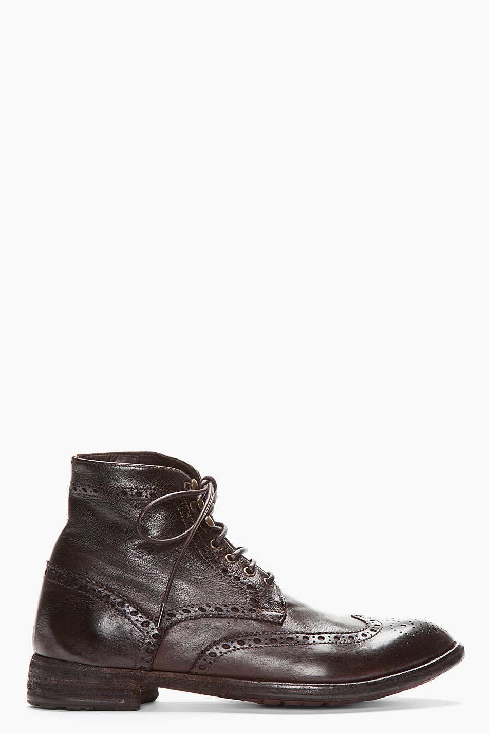 Lyst Officine Creative Brown Leather Ignis Wingtip Brogue Boots in Brown