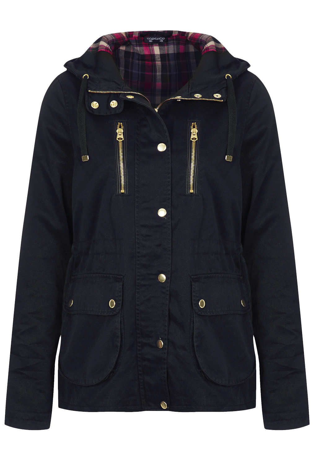 TOPSHOP Hooded Lightweight Jacket in Navy Blue (Blue) - Lyst