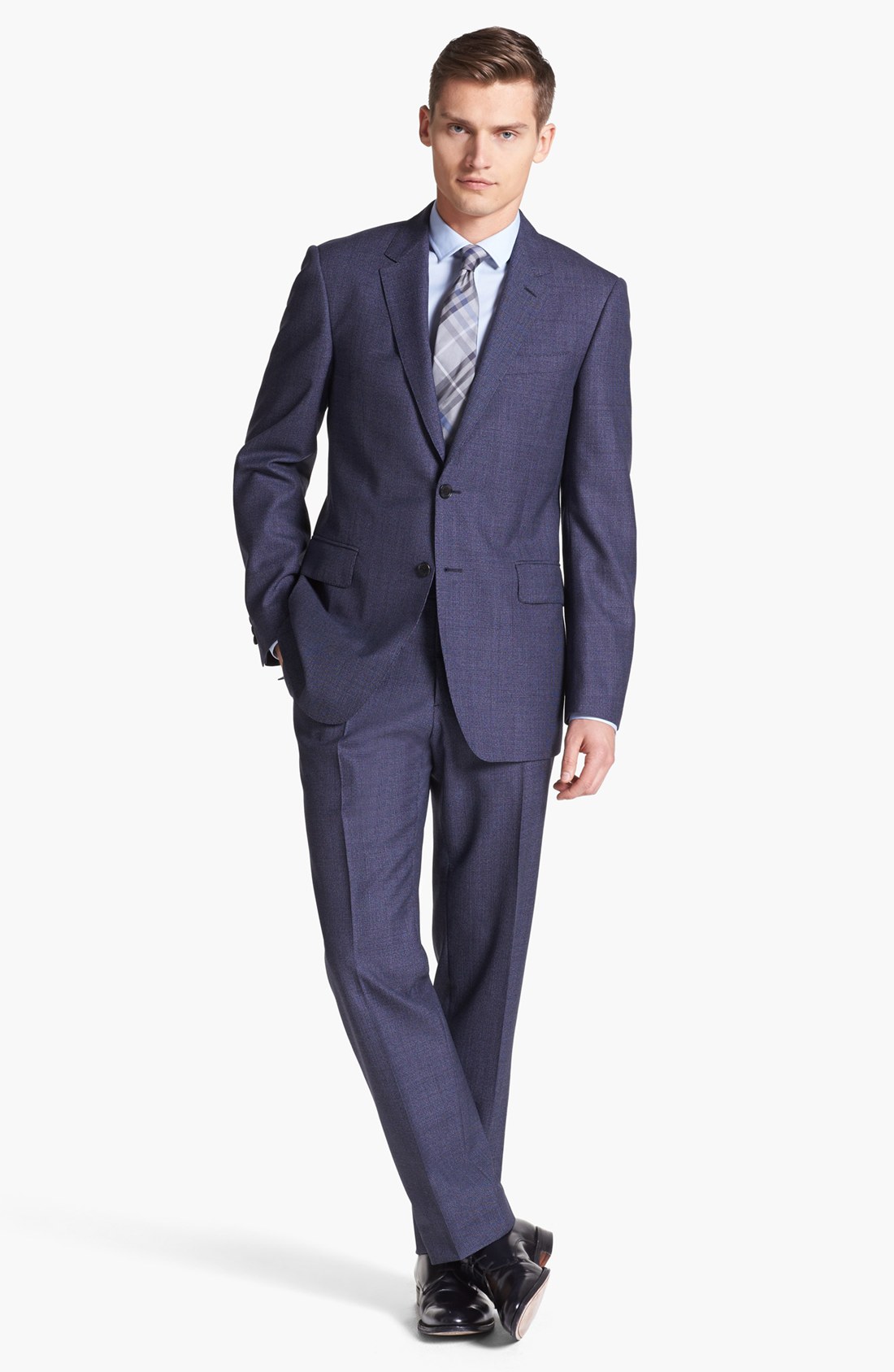 Burberry Trim Fit Wool Suit in Blue for Men (Blue Carbon) | Lyst