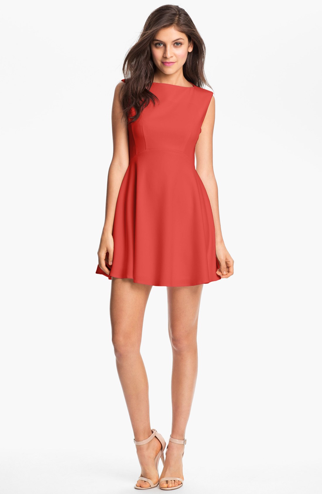 French Connection Extended Sleeve Ponte Fit Flare Dress in Red ...