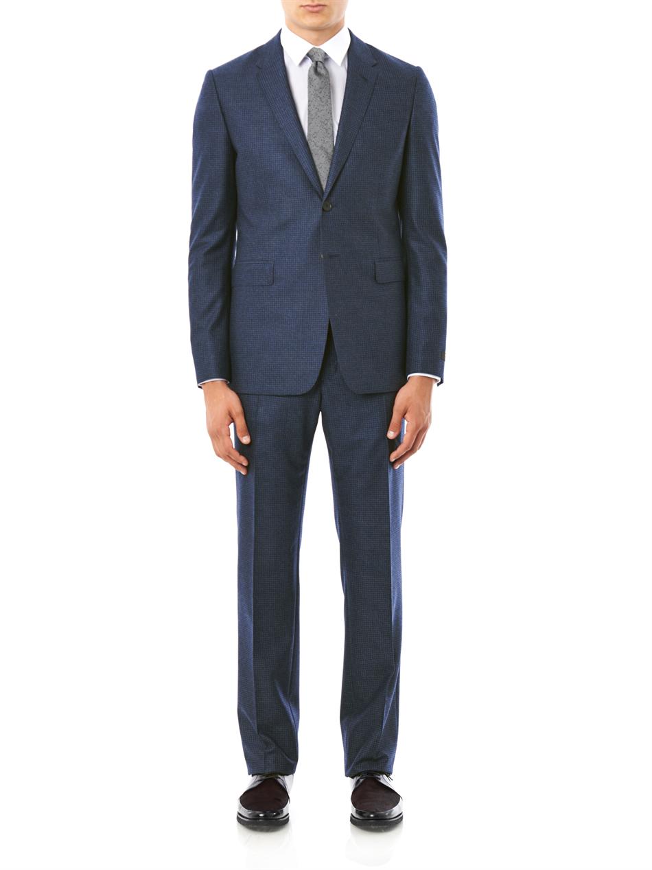 Paul Smith Micro-check Wool Suit in Blue for Men - Lyst