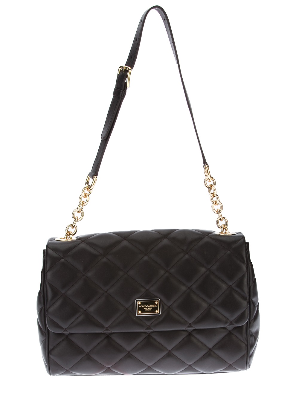 Dolce & Gabbana Quilted Leather Shoulder Bag in Brown (Black) - Lyst