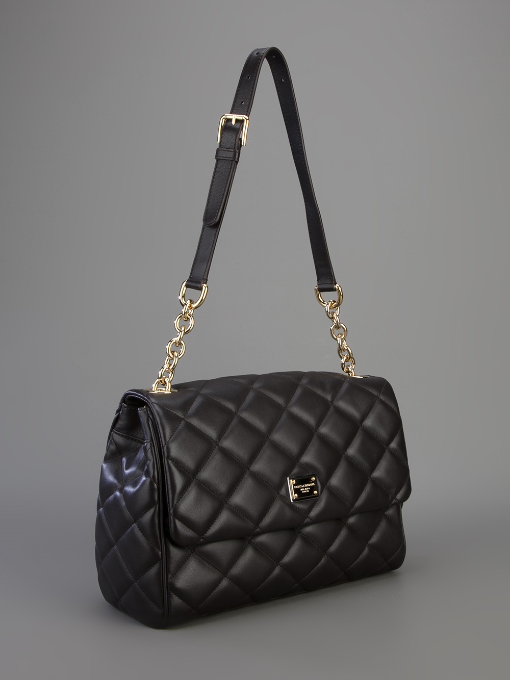 Dolce & Gabbana Quilted Leather Shoulder Bag in Brown (Black) - Lyst