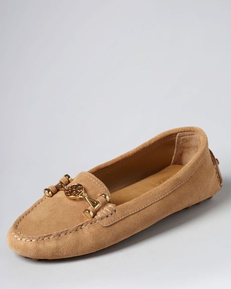 Tory Burch Driving Moccasin Flats Daria Driver in Brown (Walnut) | Lyst