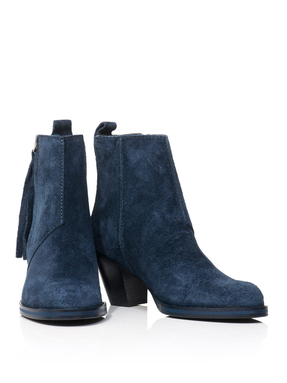 navy suede shoe boots