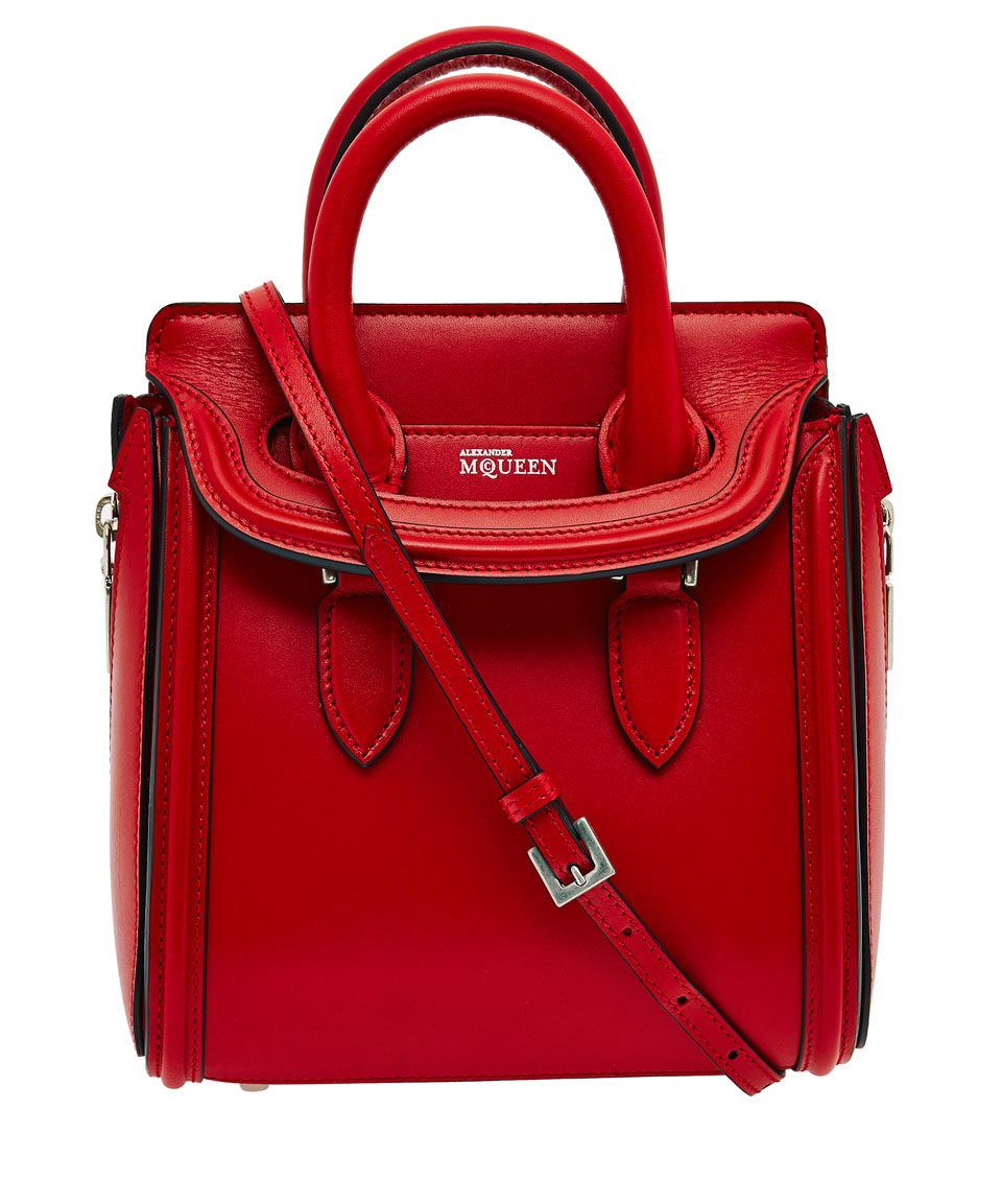 Alexander McQueen Mini Red Heroine Leather Crossbody Bag - Lyst