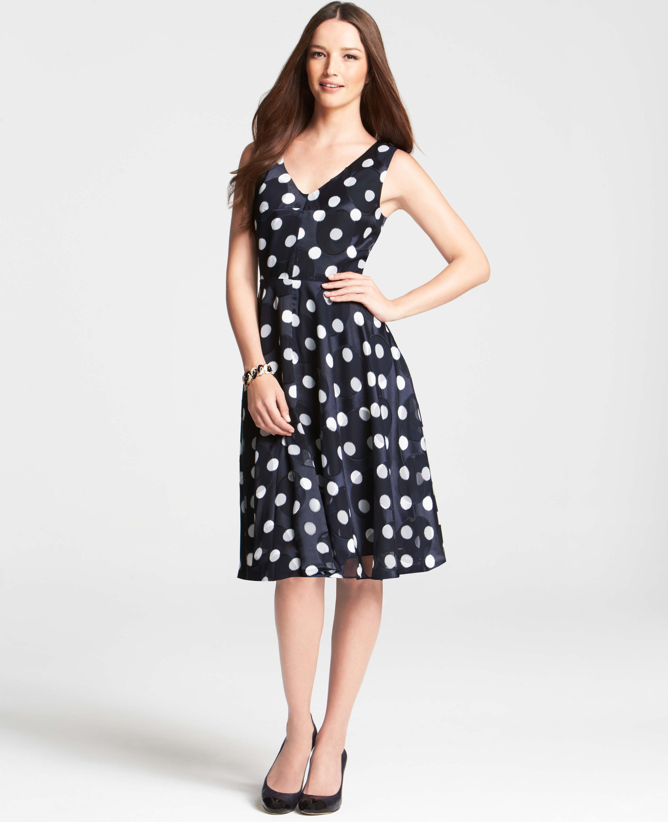 ann taylor polka dot dress