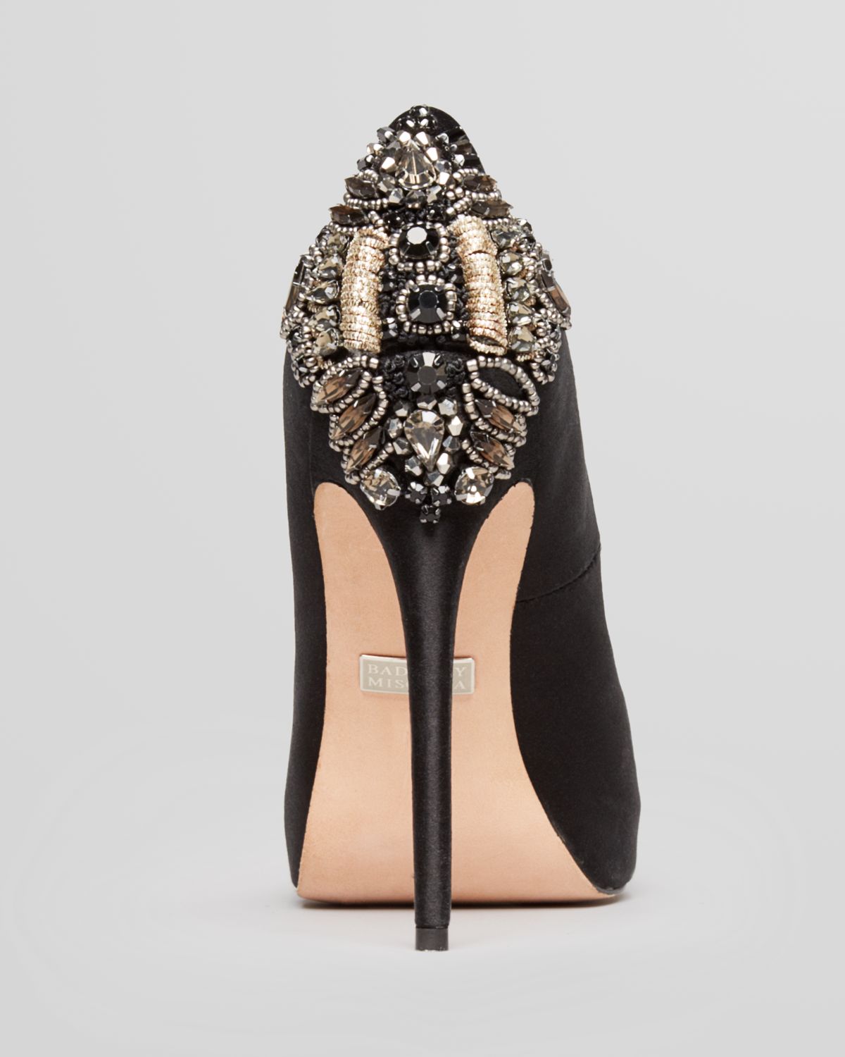 badgley mischka black evening shoes