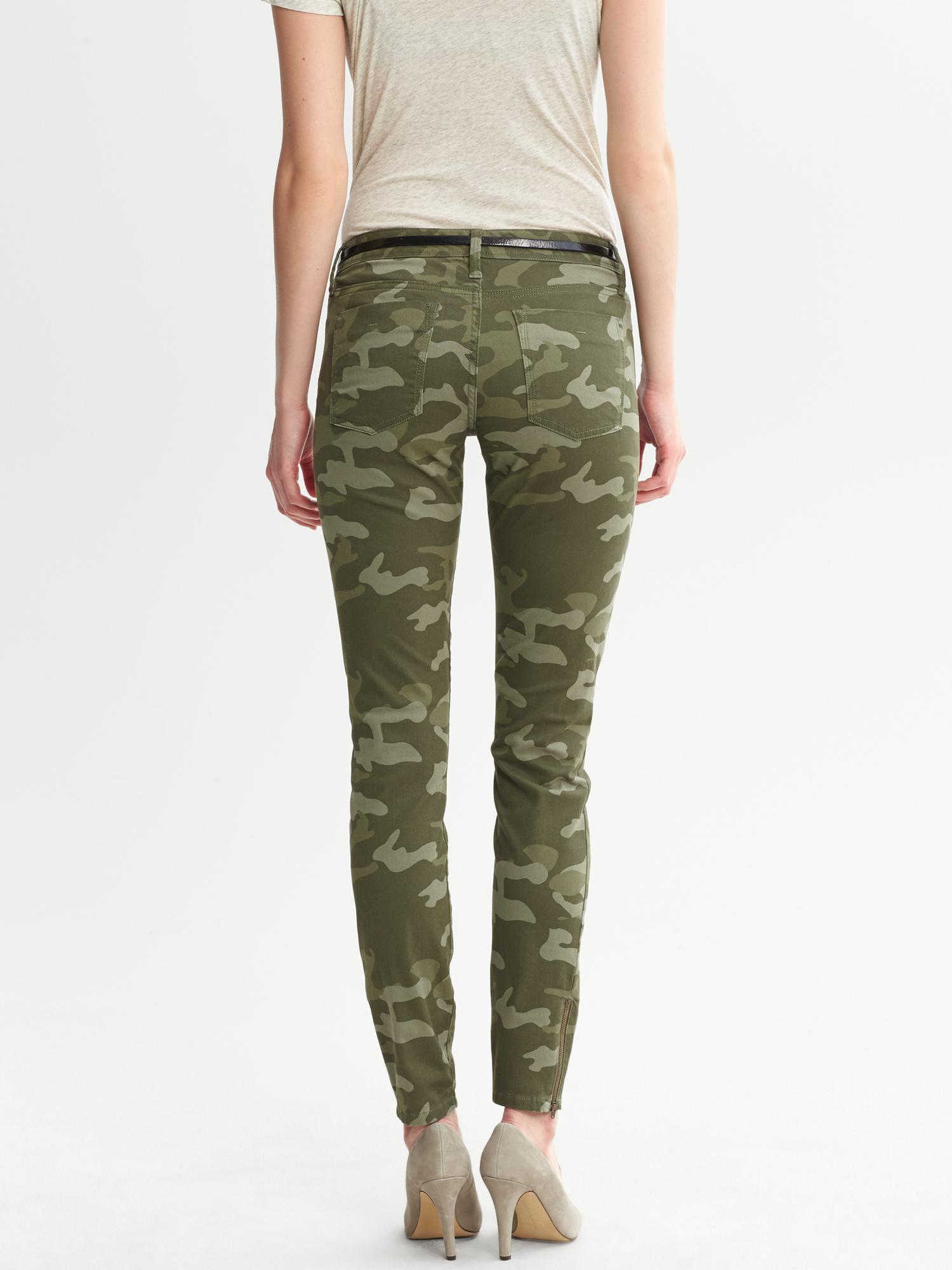 Banana Republic Camo Skinny Ankle Zip Jeans In Camouflage Green Lyst