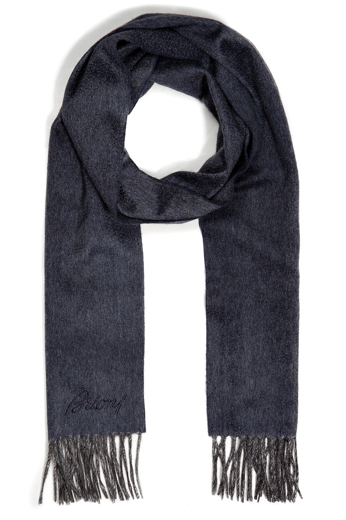 Brioni Fringed Cashmere Scarf in Blue for Men (indigo) Lyst