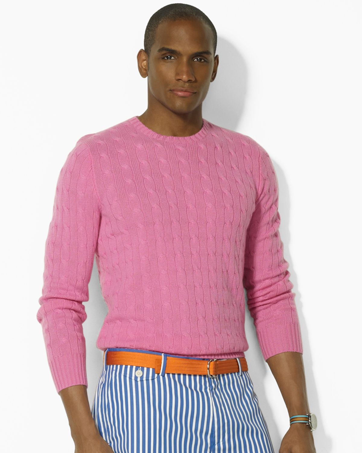 Ralph Lauren Polo Long-sleeved Cashmere Cable-knit Crew-neck Sweater in ...