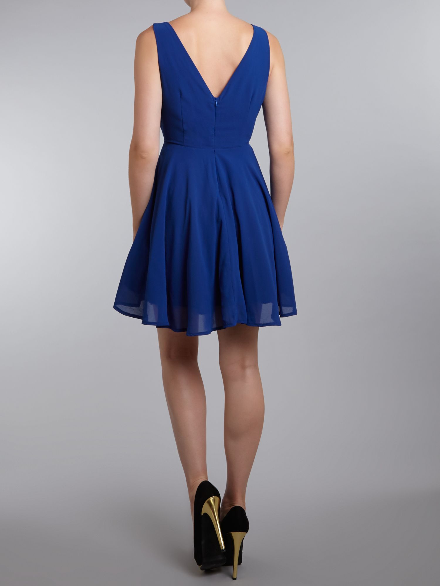 plain blue gown
