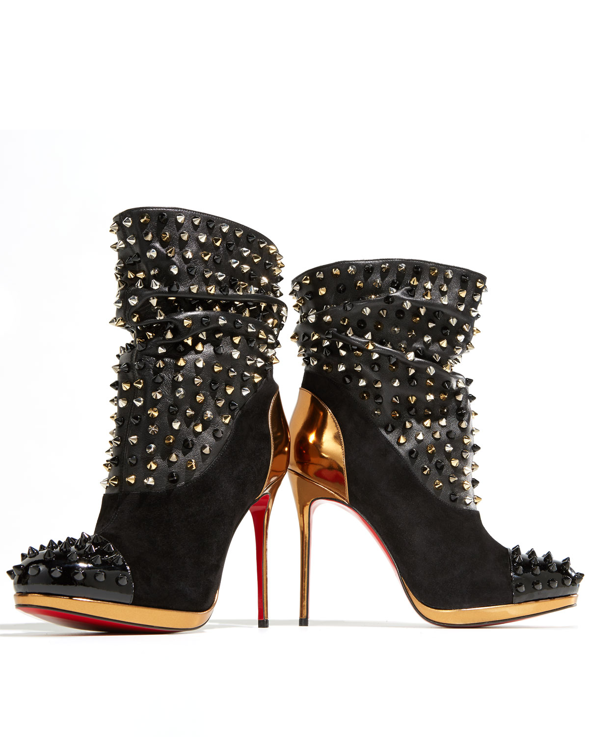 louboutin combat boots with spikes