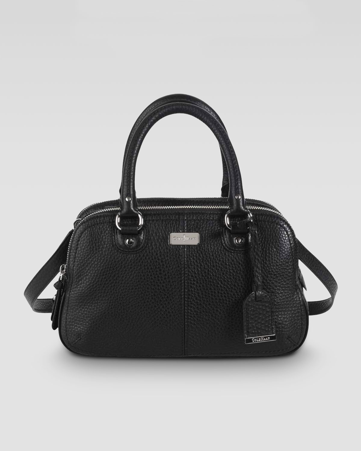 black small satchel bag