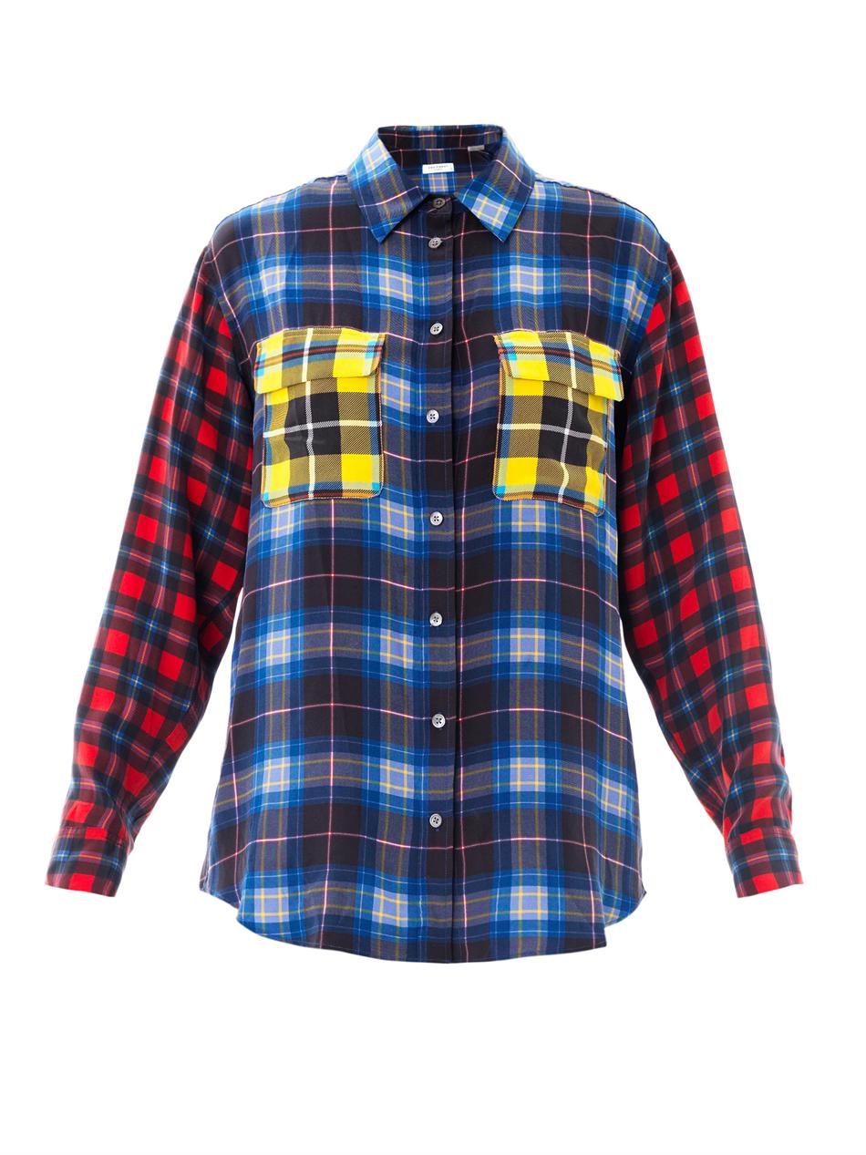 Equipment Multi Plaid Signature Silk Shirt Lyst