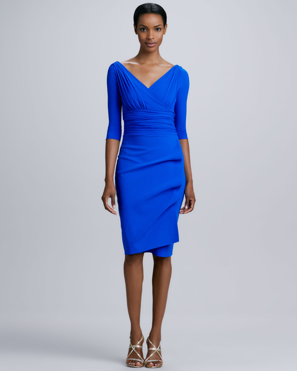 chiara boni blue dress