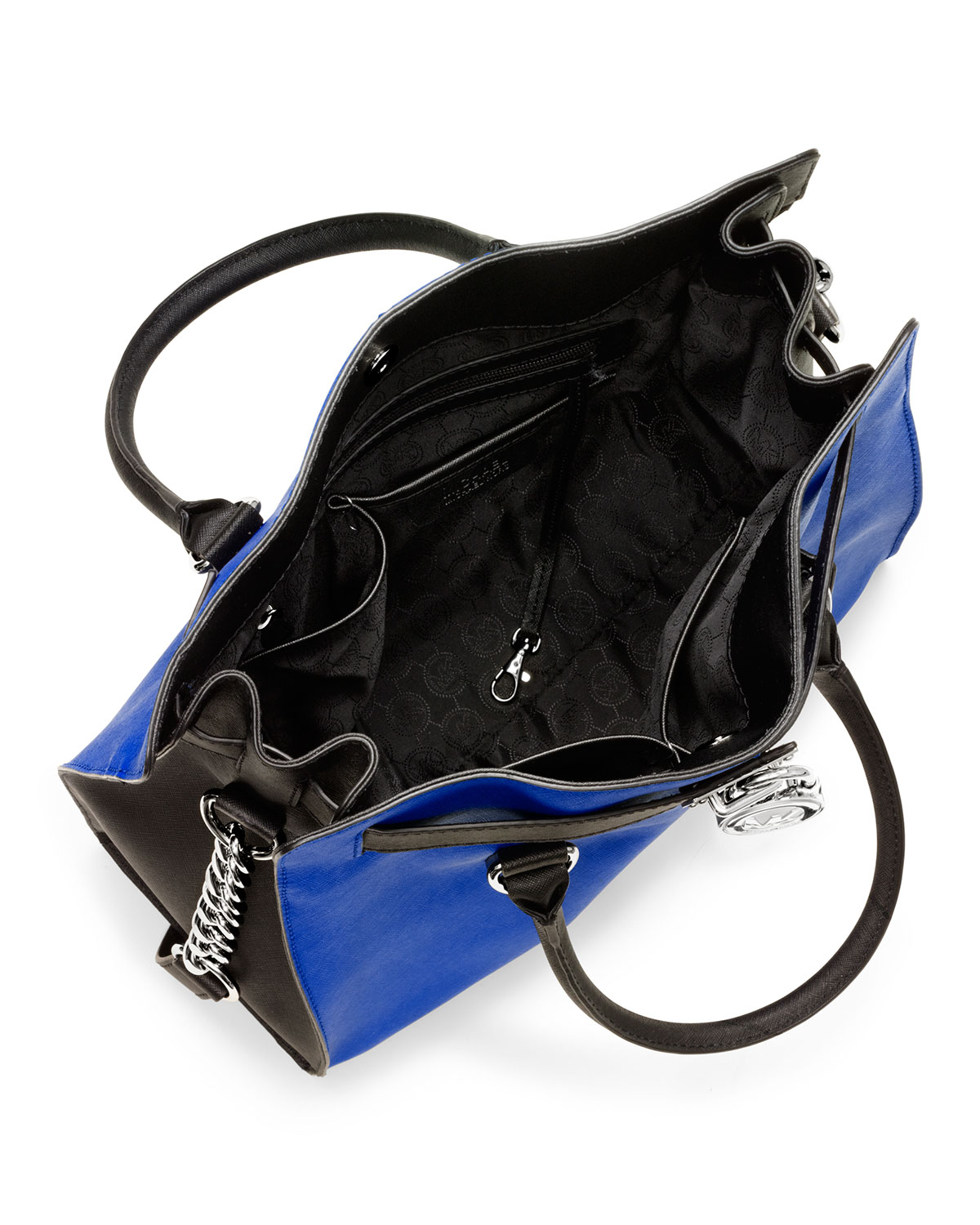 black and blue michael kors purse