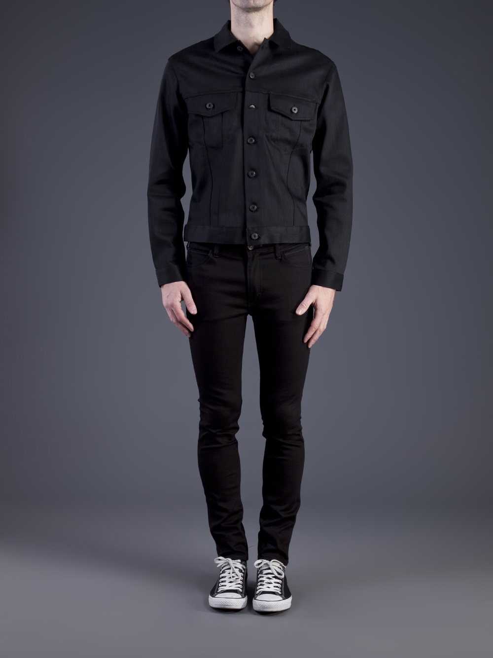naked and famous black denim jacket
