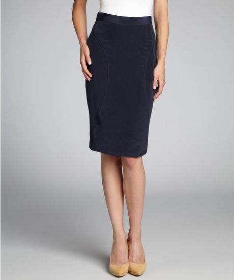 Rebecca Minkoff True Navy Silk Della Skirt in Blue (navy) | Lyst