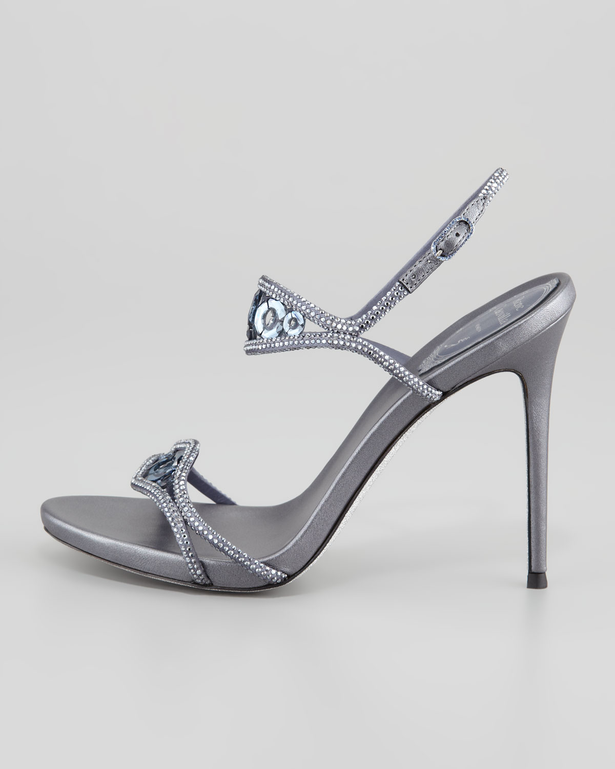 rene caovilla blue heels