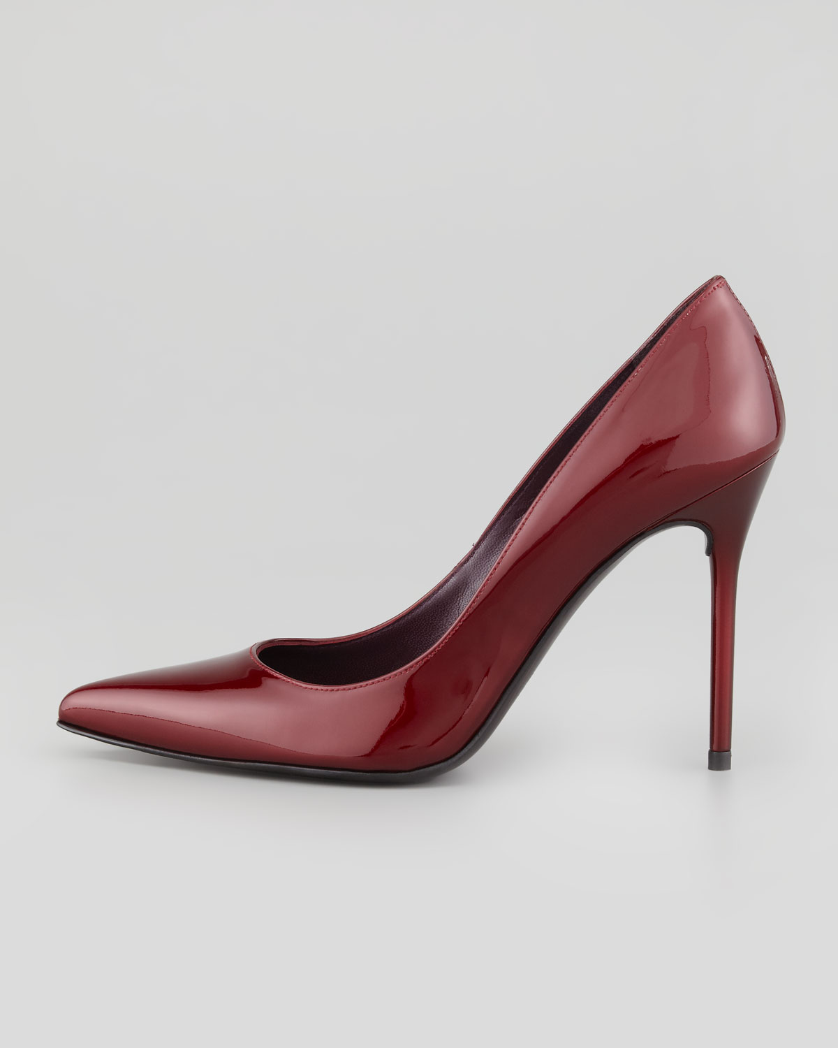 stuart weitzman red patent leather pumps